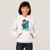 Katze als Snowboarder mit Snowboard Hoodie (Vorne ganz)