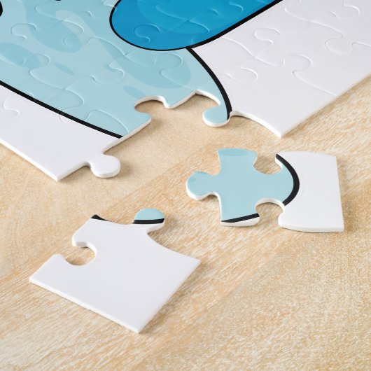 Katze als Snowboarder mit Snowboard Puzzle (Seite)