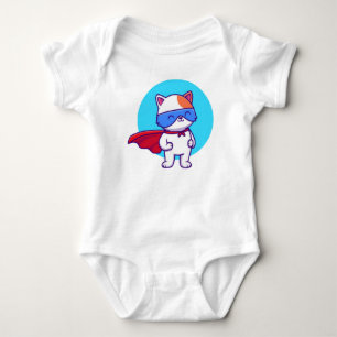 Katze als Super Hero Cartoon-00000 Baby Strampler