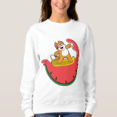 Katze als Surfer mit Watermelon Sweatshirt (Vorderseite)