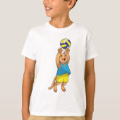 Katze als Volleyballspieler mit Volleyball T-Shirt (Vorderseite)