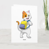 Katze als Wanderer mit Rucksack Karte (Rückseite)