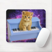 Katze am blauen Klavier Mousepad (Mit Mouse)