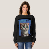 KATZE AM FENSTER ZITAT SWEATSHIRT (Vorne ganz)