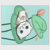 Katze am Leaf, lustige Katze Kätzchen Geschenkidee Geschenkpapier (Flach)