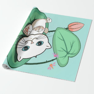 Katze am Leaf, lustige Katze Kätzchen Geschenkidee Geschenkpapier