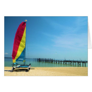 Katze am Meer - unbedruckte Karte für das Innere