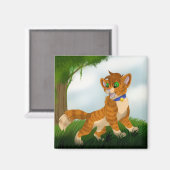 KATZE AM SPIEL MAGNET (Vorderseite/Rückseite)