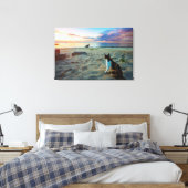 Katze am Strand Leinwanddruck (Insitu (Schlafzimmer))