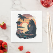 Katze am Strand mit der Zigarette Serviette (Beispiel)
