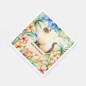 Katze am Strand von Hawaii Serviette (Ecke)