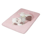 Katze am Telefon Badematte (Schrägansicht)