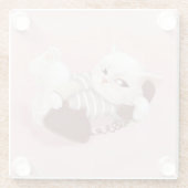 Katze am Telefon Glasuntersetzer (Rückseite)