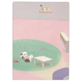 Katze am Telefon Klemmbrett (Rückseite)