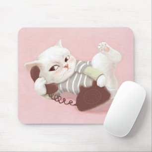 Katze am Telefon Mousepad