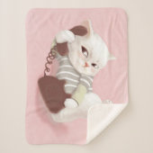 Katze am Telefon Sherpadecke (Vorderseite)