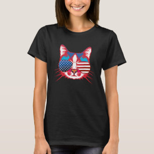 Katze Amerika Patriotisch 4. Juli Unabhängigkeit S T-Shirt
