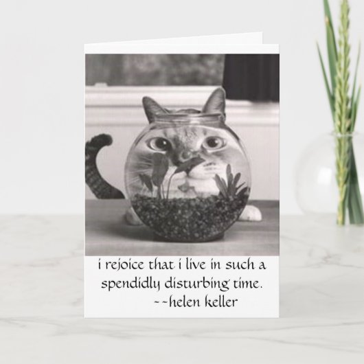 Katze an den Fischen rollen, ich sich freuen, dass Karte (Vorderseite)