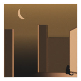 Katze an der Tür Poster