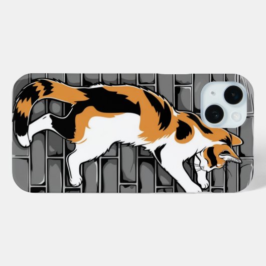 Katze an der Wand Case-Mate iPhone Hülle (Rückseite (Horizontal))