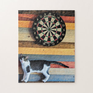 Katze an einem Dart-Brett-Puzzle Puzzle