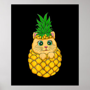 Katze Ananas   Süße Katzenliebhaber   Sommerfrucht Poster