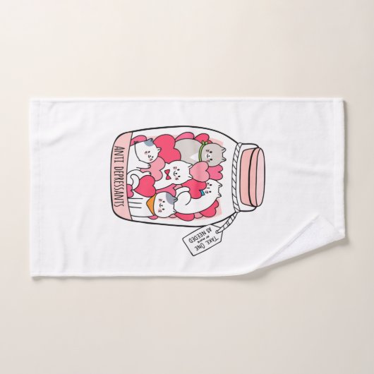 Katze Antidepressiv Funny Cat Lover Geschenk Badhandtuch Set (Handtuch)