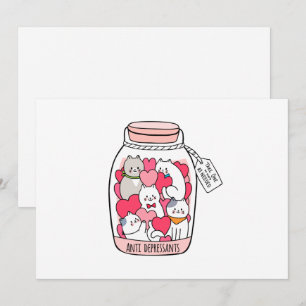 Katze Antidepressiv Funny Cat Lover Geschenk Feiertagskarte