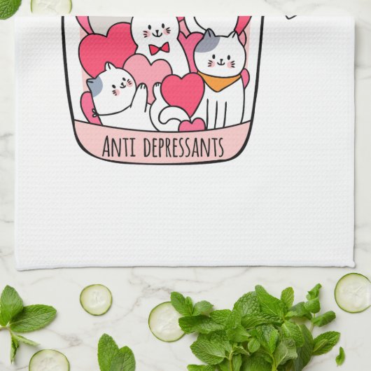 Katze Antidepressiv Funny Cat Lover Geschenk Geschirrtuch (Gefaltet)