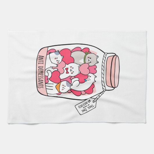 Katze Antidepressiv Funny Cat Lover Geschenk Geschirrtuch (Horizontal)