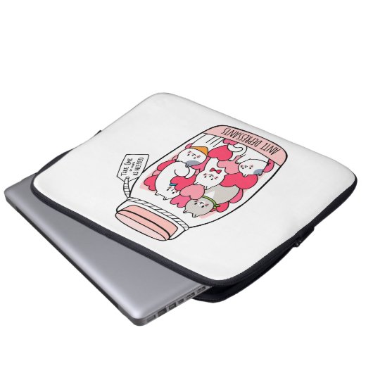 Katze Antidepressiv Funny Cat Lover Geschenk Laptopschutzhülle (Vorne Knopf)