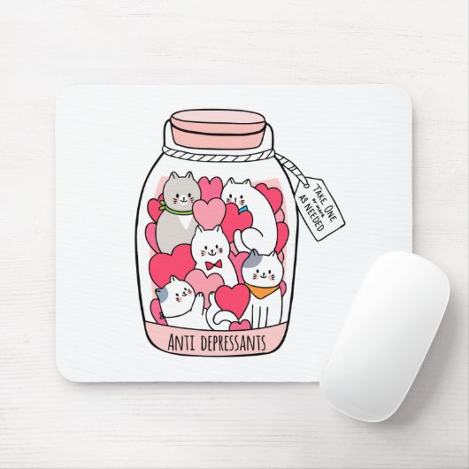 Katze Antidepressiv Funny Cat Lover Geschenk Mousepad (Mit Mouse)