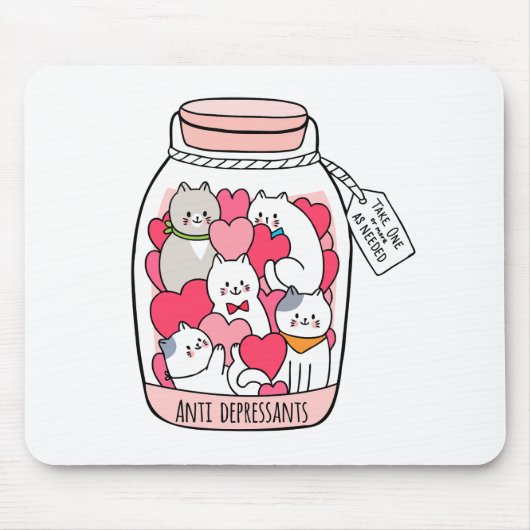 Katze Antidepressiv Funny Cat Lover Geschenk Mousepad (Vorne)