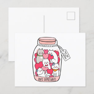 Katze Antidepressiv Funny Cat Lover Geschenk Postkarte