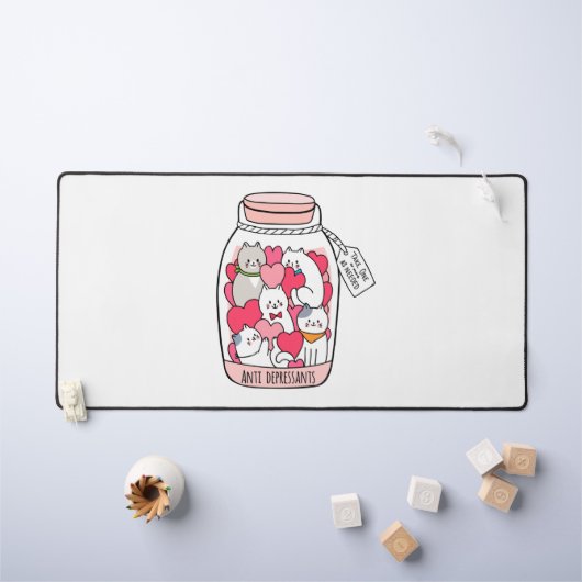 Katze Antidepressiv Funny Cat Lover Geschenk Schreibtischunterlage (Kindertisch)
