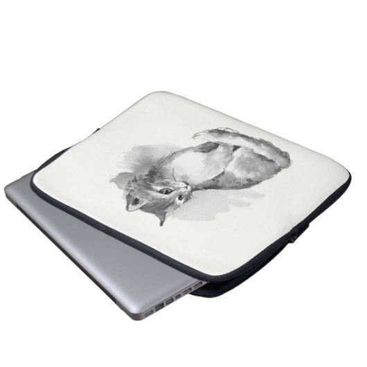 Katze. Aquarell Laptopschutzhülle (Vorne Knopf)