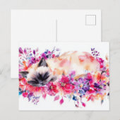 Katze Aquarell Postkarte (Vorne/Hinten)