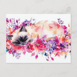 Katze Aquarell Postkarte
