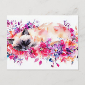 Katze Aquarell Postkarte