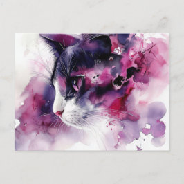 Katze Aquarell Postkarte