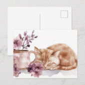 Katze Aquarell Postkarte (Vorne/Hinten)