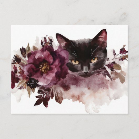 Katze Aquarell Postkarte (Vorderseite)