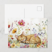 Katze Aquarell Postkarte (Vorne/Hinten)