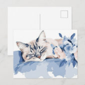 Katze Aquarell Postkarte (Vorne/Hinten)