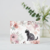 Katze Aquarell Postkarte (Stehend Vorderseite)