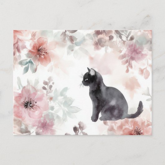 Katze Aquarell Postkarte (Vorderseite)