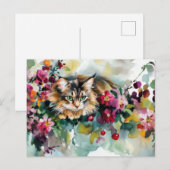 Katze Aquarell Postkarte (Vorne/Hinten)