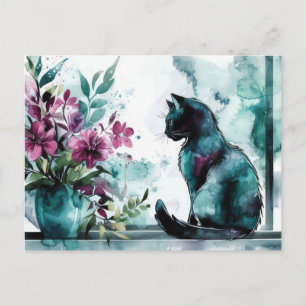 Katze Aquarell Postkarte