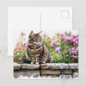 Katze Aquarell Postkarte (Vorne/Hinten)