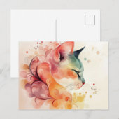 Katze Aquarell Postkarte (Vorne/Hinten)